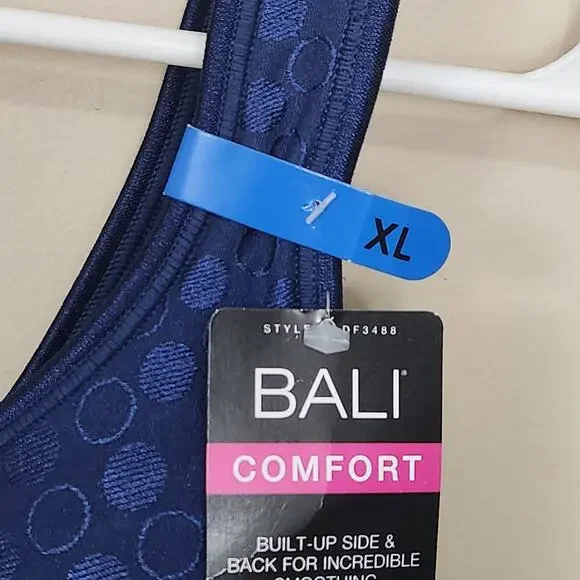 New! Bali Comfort Revolution ComfortFlex Fit Shaping Wireless Bra Navy SZ XL NWT - Picture 4 of 11
